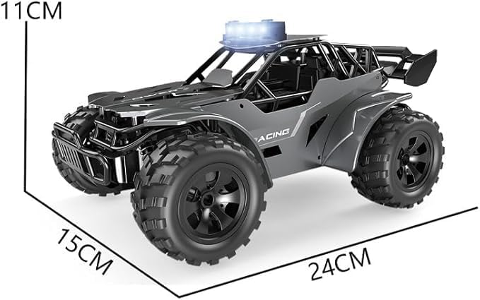 High-Speed RC Car for Kids – 2.4GHz Remote Control Racing Truck, All-Terrain Off-Road Vehicle, Rechargeable Battery, Durable Design for Boys & Girls (Gray)