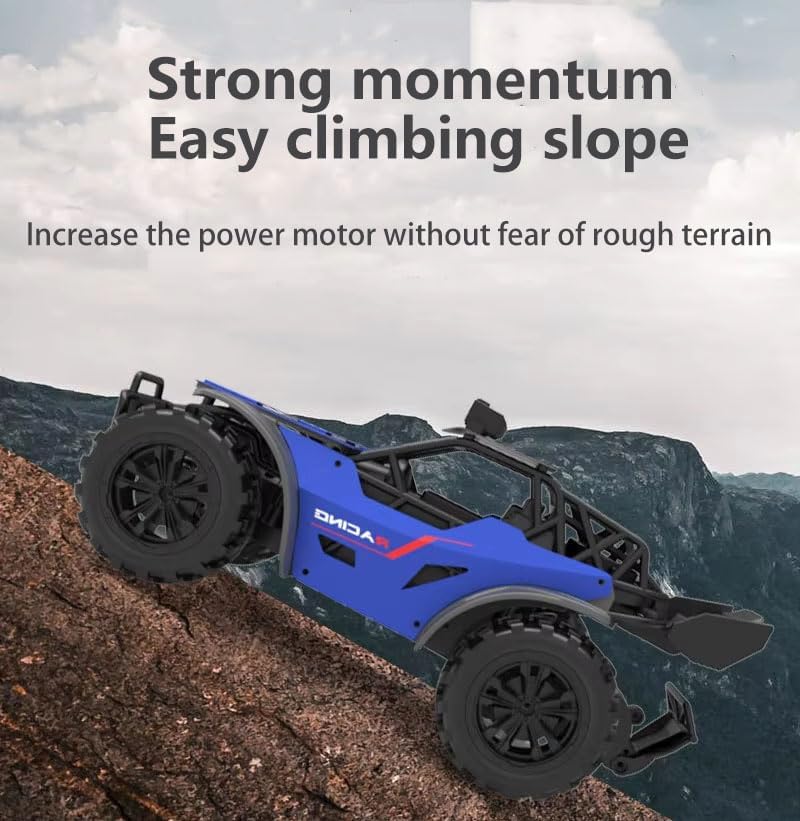 High-Speed RC Car for Kids – 2.4GHz Remote Control Racing Truck, All-Terrain Off-Road Vehicle, Rechargeable Battery, Durable Design for Boys & Girls (Blue)