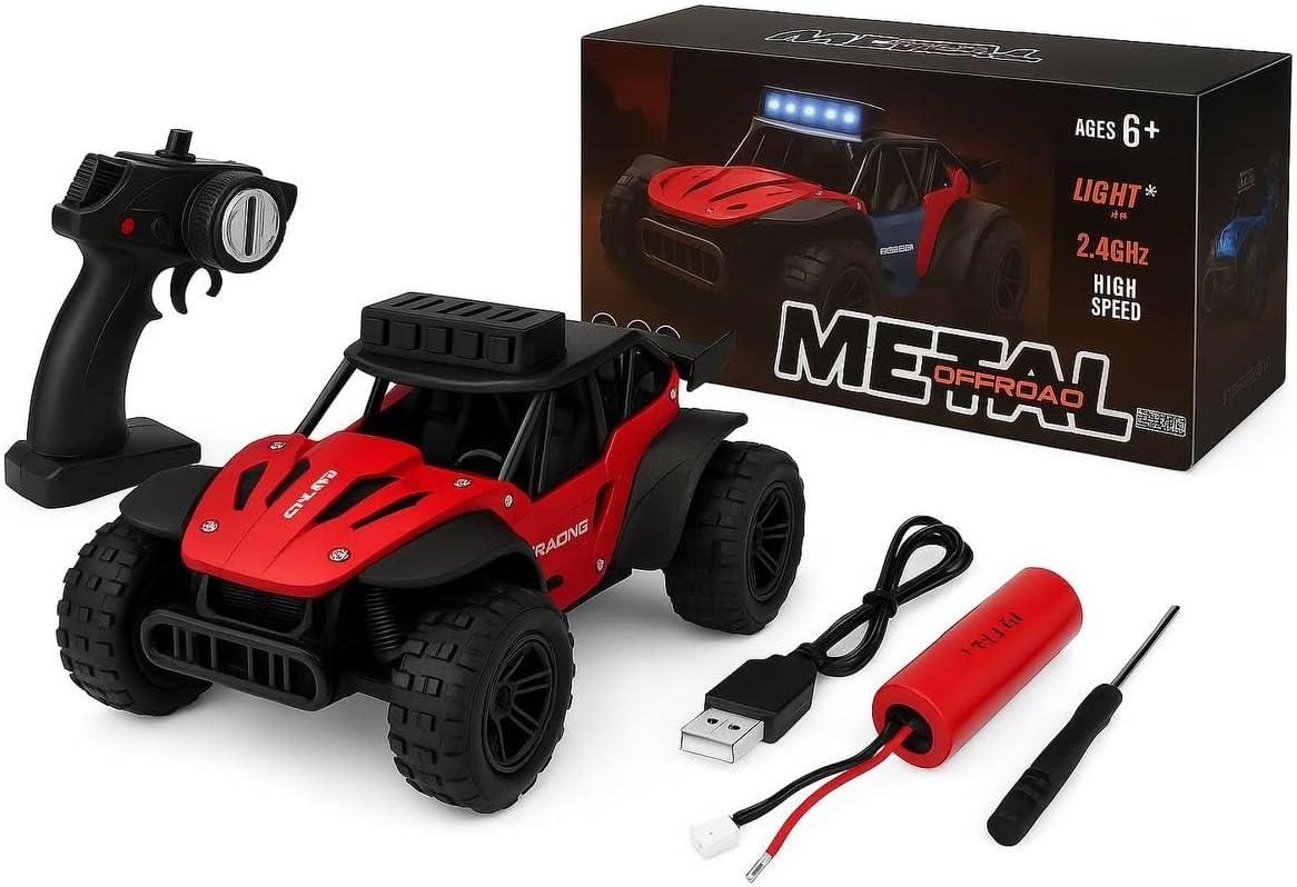 High-Speed RC Car for Kids – 2.4GHz Remote Control Racing Truck, All-Terrain Off-Road Vehicle, Rechargeable Battery, Durable Design for Boys & Girls (Gray)