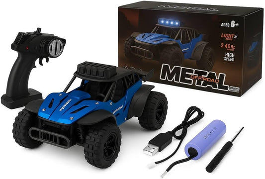 High-Speed RC Car for Kids – 2.4GHz Remote Control Racing Truck, All-Terrain Off-Road Vehicle, Rechargeable Battery, Durable Design for Boys & Girls (Blue)