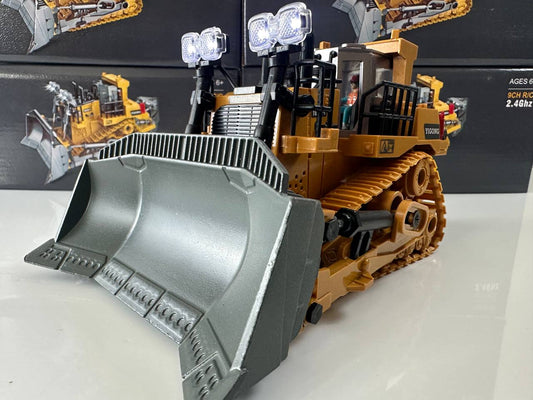 L2LIFE RC Bulldozer 9CH 2.4GHz Remote Control Track-Type Construction Toy Vehicle for Kids Ages 6+