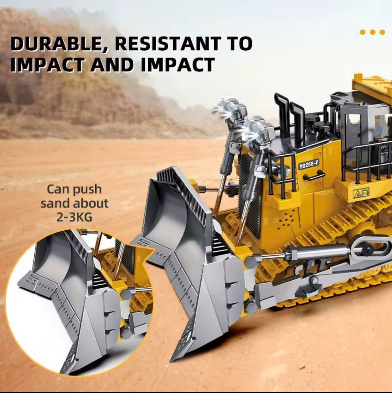 L2LIFE RC Bulldozer 9CH 2.4GHz Remote Control Track-Type Construction Toy Vehicle for Kids Ages 6+