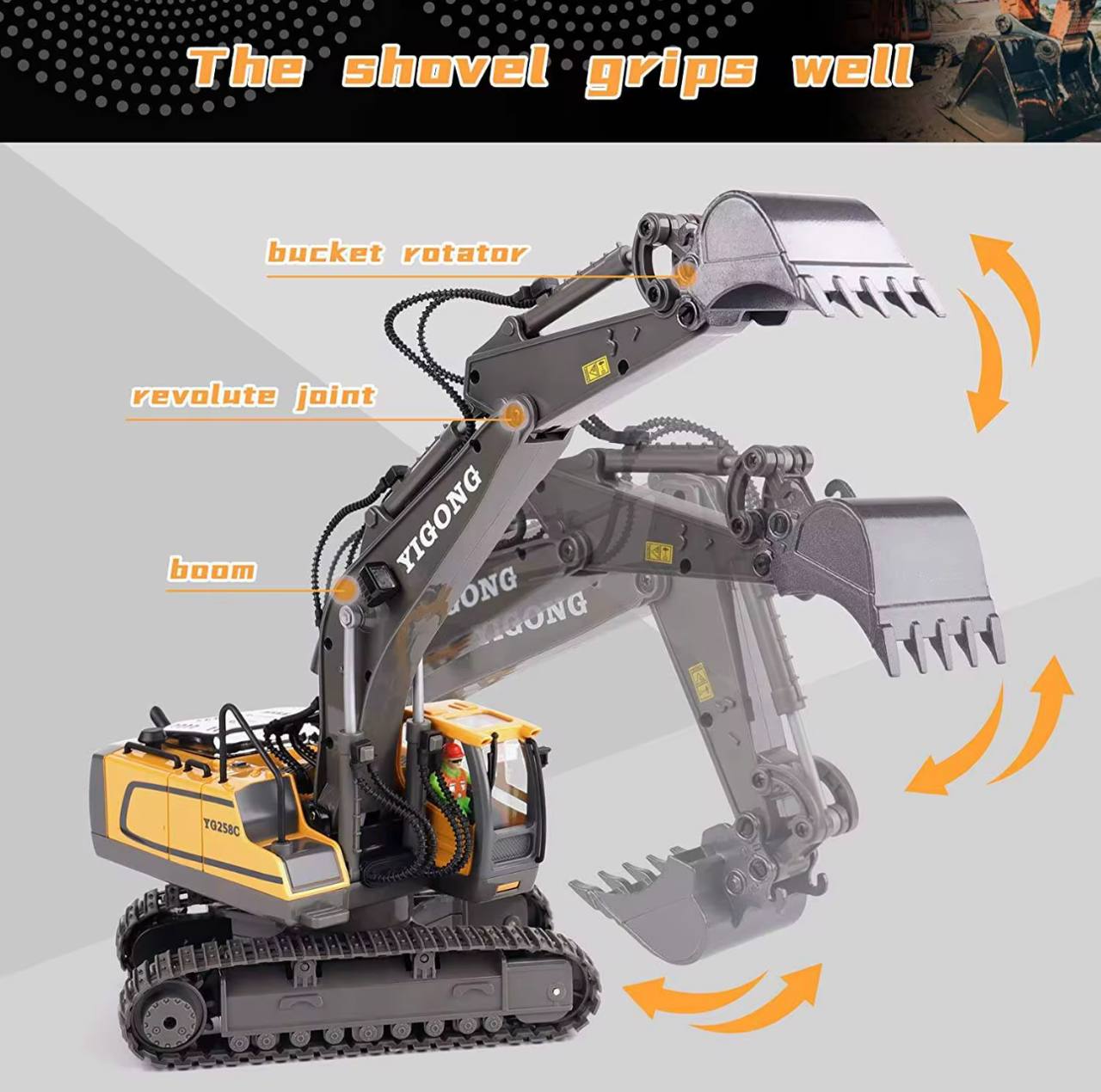 Remote Control Alloy Excavator Toy – Heavy Duty Construction Vehicle for Kids