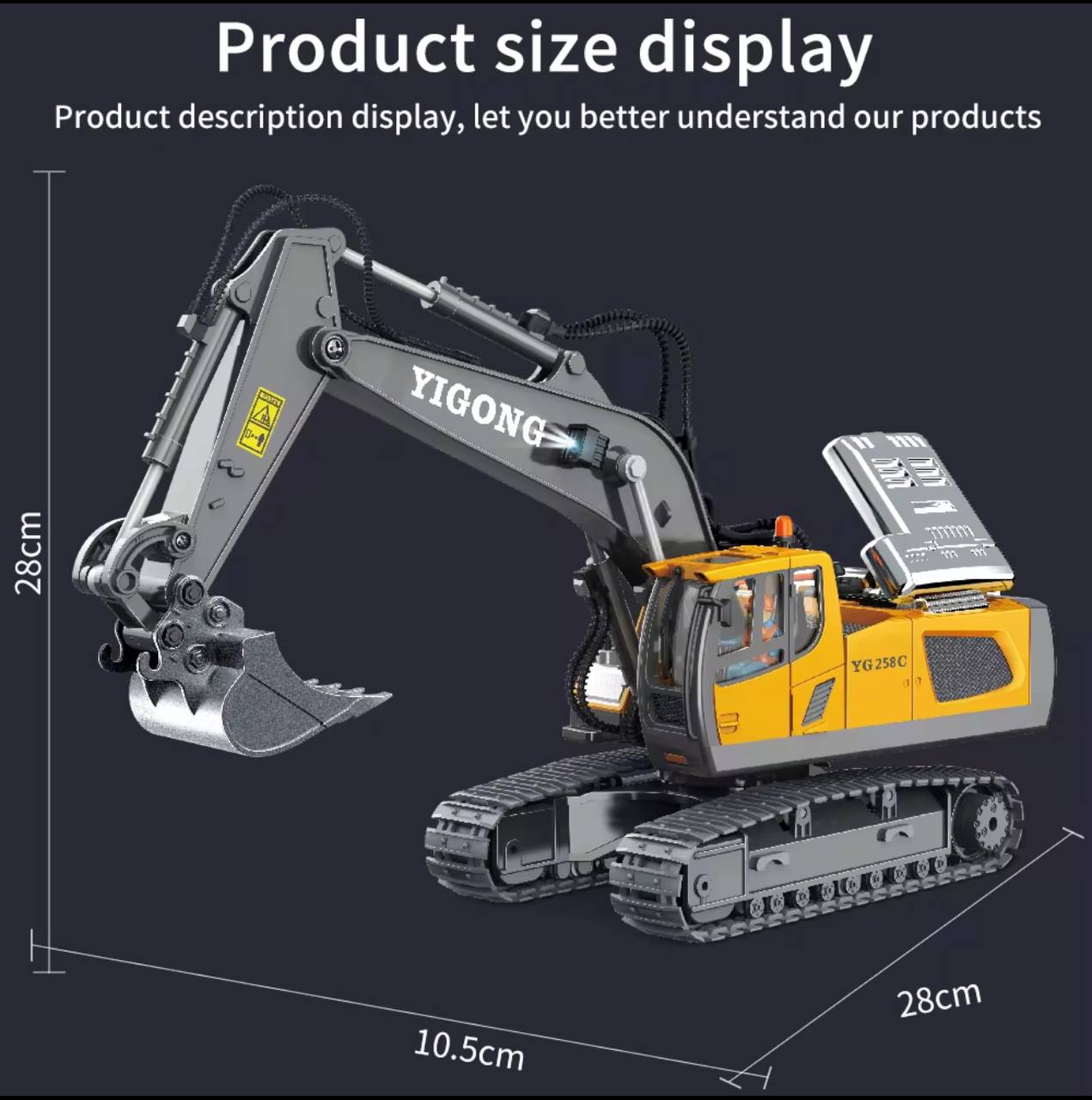 Remote Control Alloy Excavator Toy – Heavy Duty Construction Vehicle for Kids